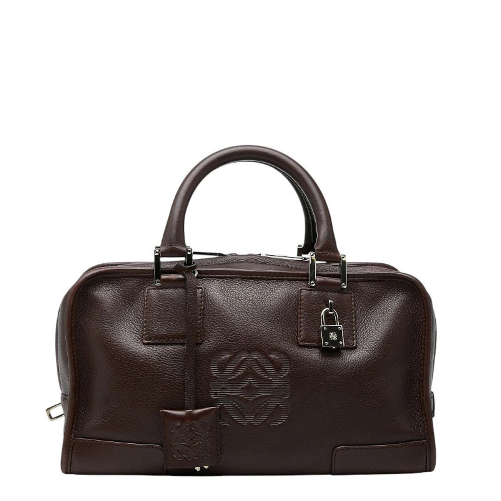 Loewe Anagram Amazona Handbag Dark Brown Leather